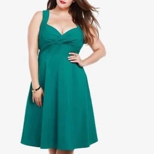 Torrid retro green swing dress NWT